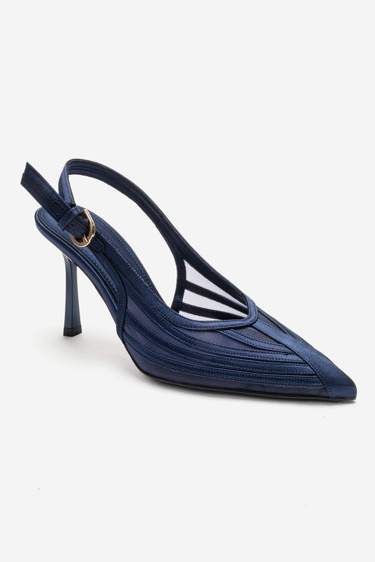FAUNA - Zapatos de Tacón Stiletto Azul Marino (Mujer)