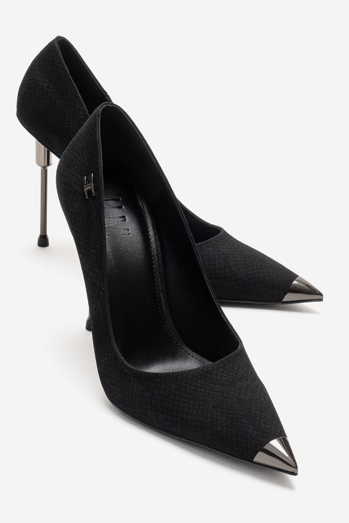 CARLAS - Zapatos de tacón de aguja negros con estampado (Mujer)