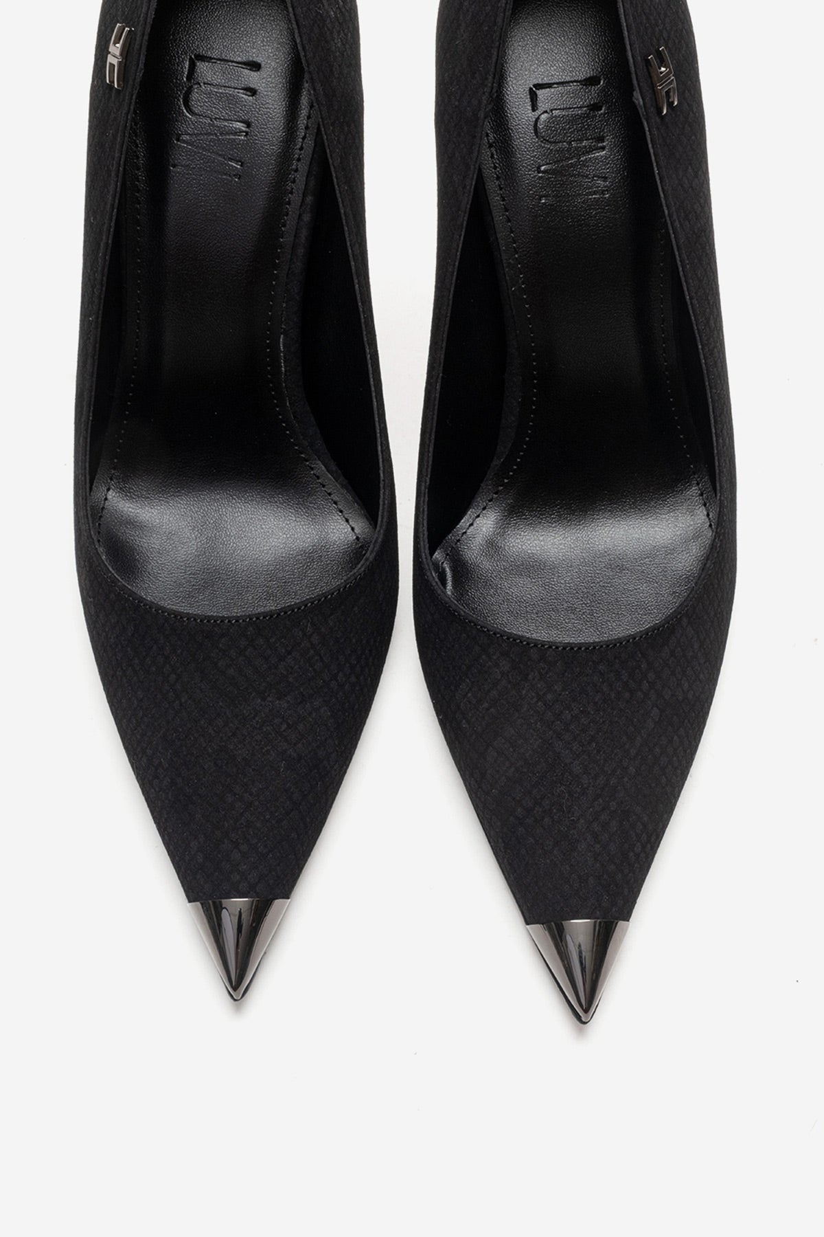 CARLAS - Zapatos de tacón de aguja negros con estampado (Mujer)