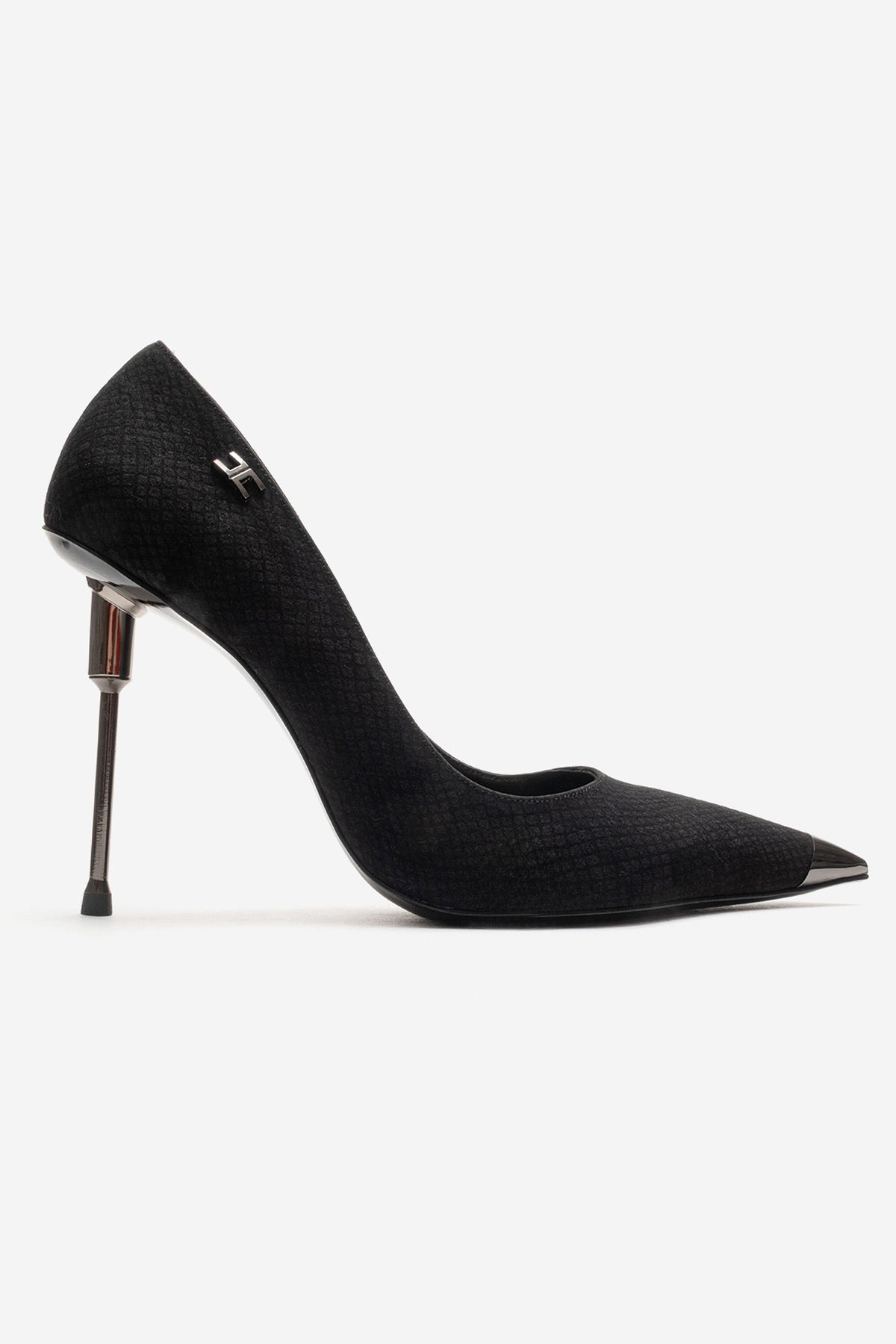 CARLAS - Zapatos de tacón de aguja negros con estampado (Mujer)