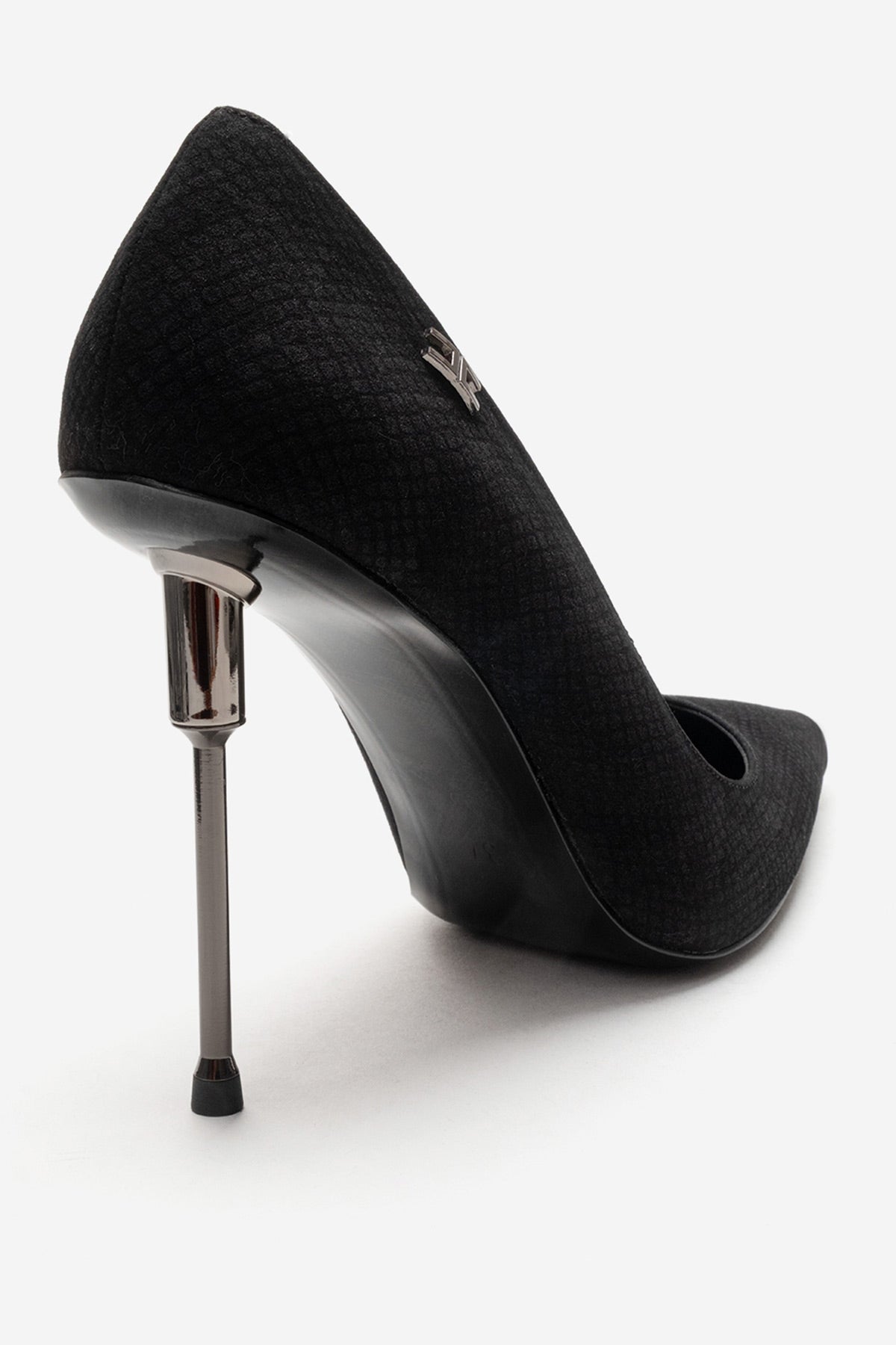 CARLAS - Zapatos de tacón de aguja negros con estampado (Mujer)