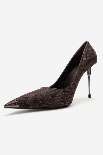 CARLAS - Brown Patterned Stiletto Pump (Women)
