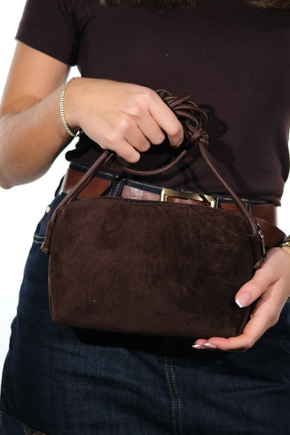 SELSEY - Bolso cruzado de cuero genuino marrón (mujer)