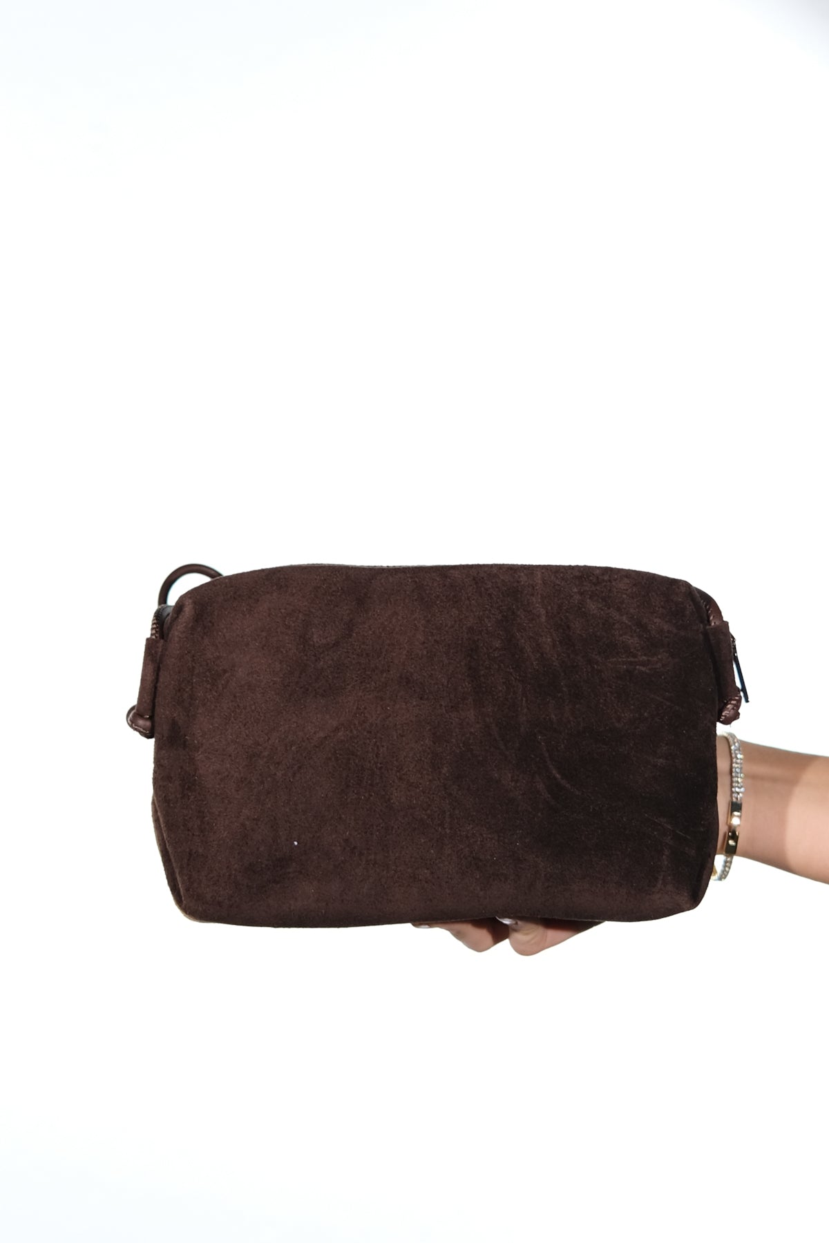 SELSEY - Bolso cruzado de cuero genuino marrón (mujer)
