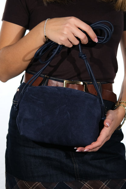 SELSEY - Bolso cruzado de piel auténtica azul marino (Mujer)