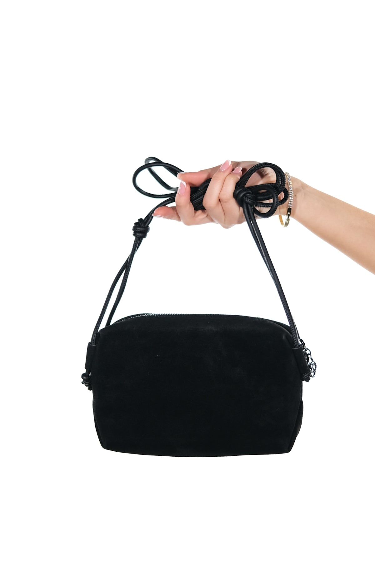 SELSEY - Bolso cruzado de cuero genuino negro (mujer)