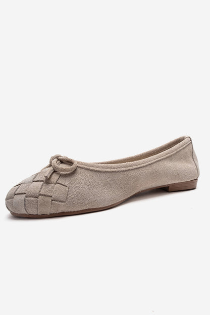 03 - Bailarina de cuero genuino beige (Mujer)