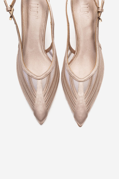 FAUNA - Beige Satin Stiletto Pump (Women)