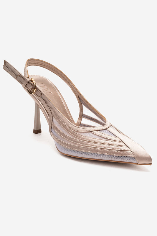 FAUNA - Beige Satin Stiletto Pump (Women)
