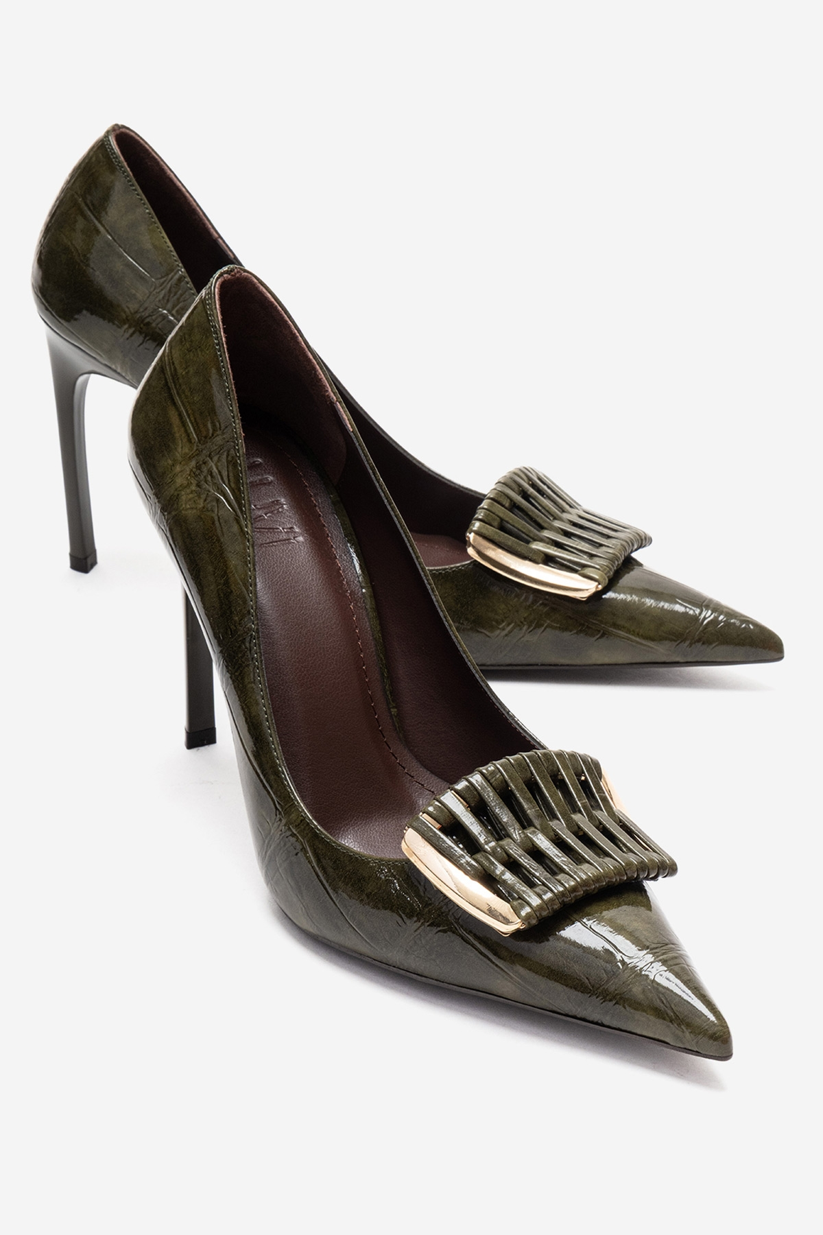GUERNI - Green Genuine Leather Stiletto Pump (Women)