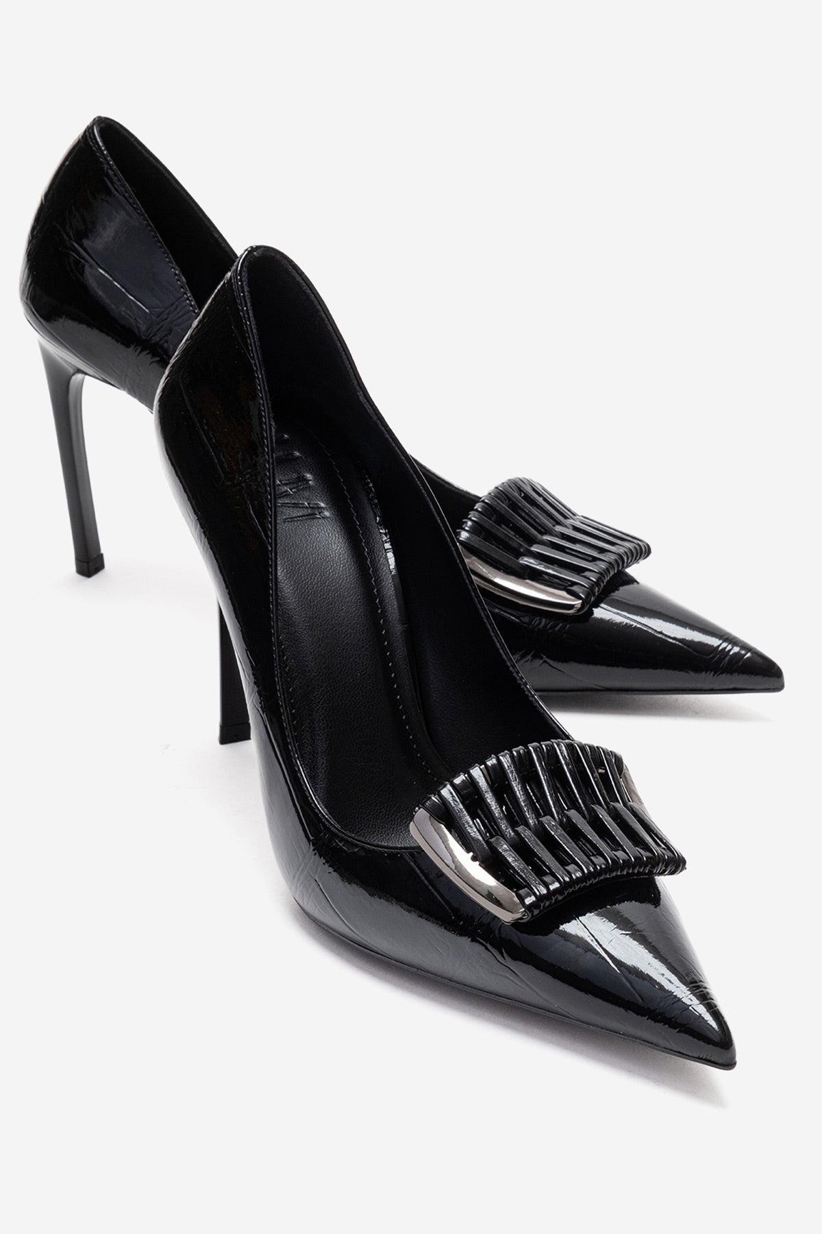 GUERNI - Zapatilla de tacón de aguja negra (Mujer)