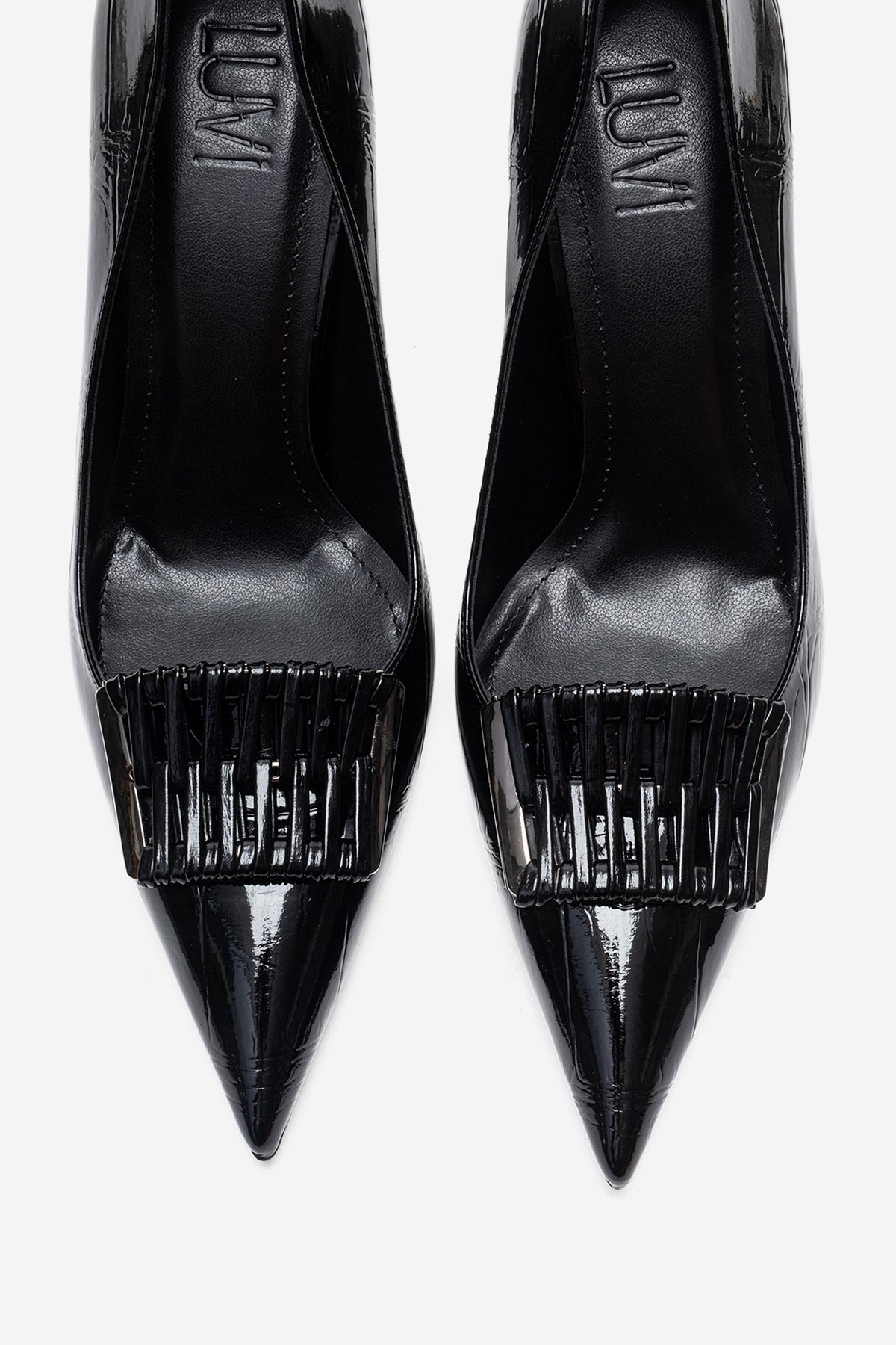 GUERNI - Zapatilla de tacón de aguja negra (Mujer)