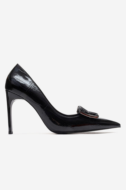 GUERNI - Zapatilla de tacón de aguja negra (Mujer)