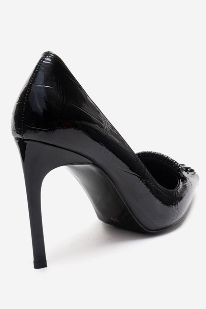 GUERNI - Zapatilla de tacón de aguja negra (Mujer)
