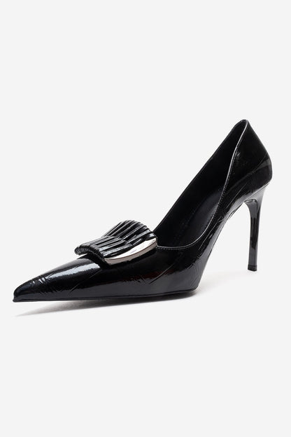 GUERNI - Zapatilla de tacón de aguja negra (Mujer)