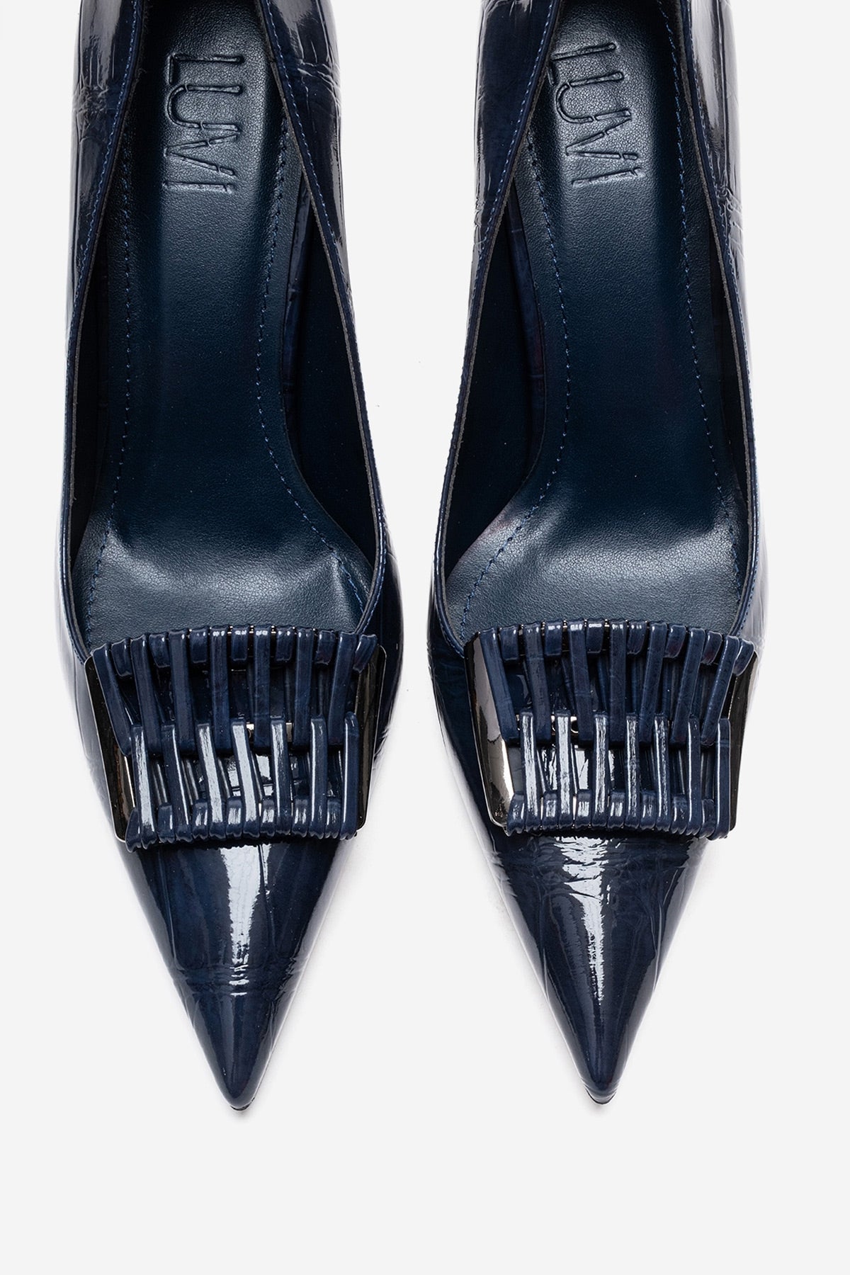 GUERNI - Zapatilla de tacón de aguja azul marino (Mujer)