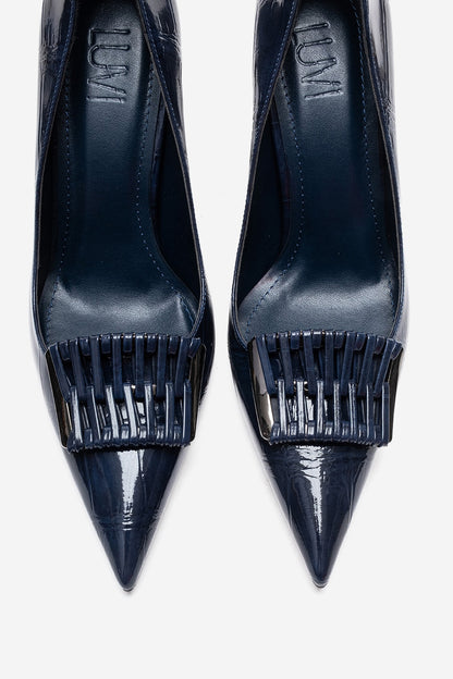 GUERNI - Zapatilla de tacón de aguja azul marino (Mujer)