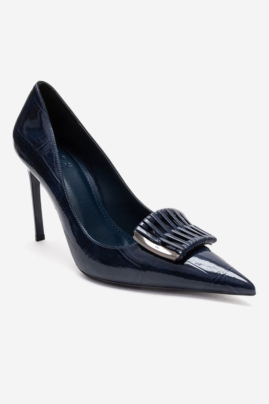 GUERNI - Zapatilla de tacón de aguja azul marino (Mujer)