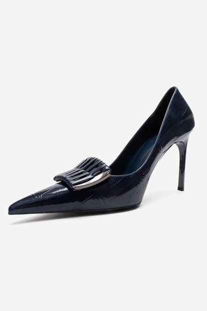 GUERNI - Zapatilla de tacón de aguja azul marino (Mujer)