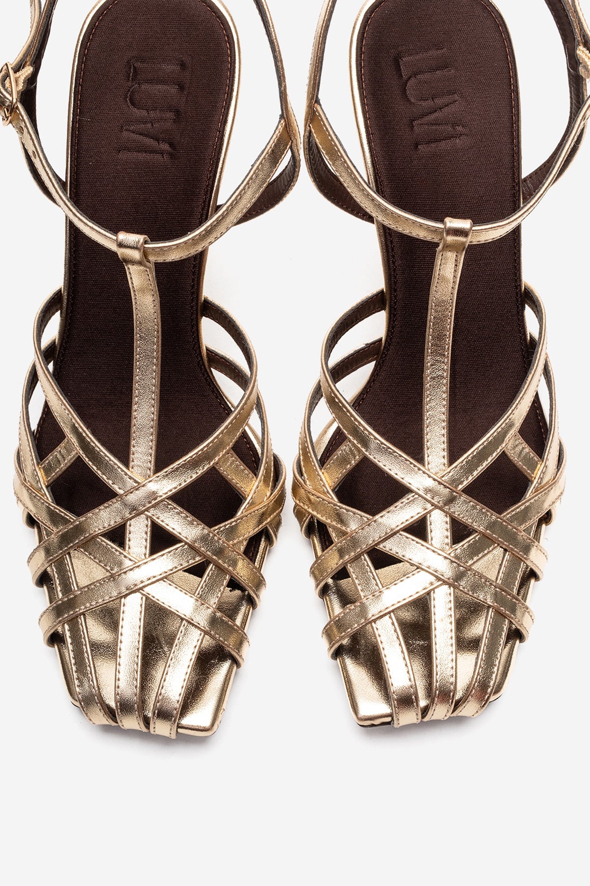ALLOS - Stiletto de tacón de aguja dorado (Mujer)
