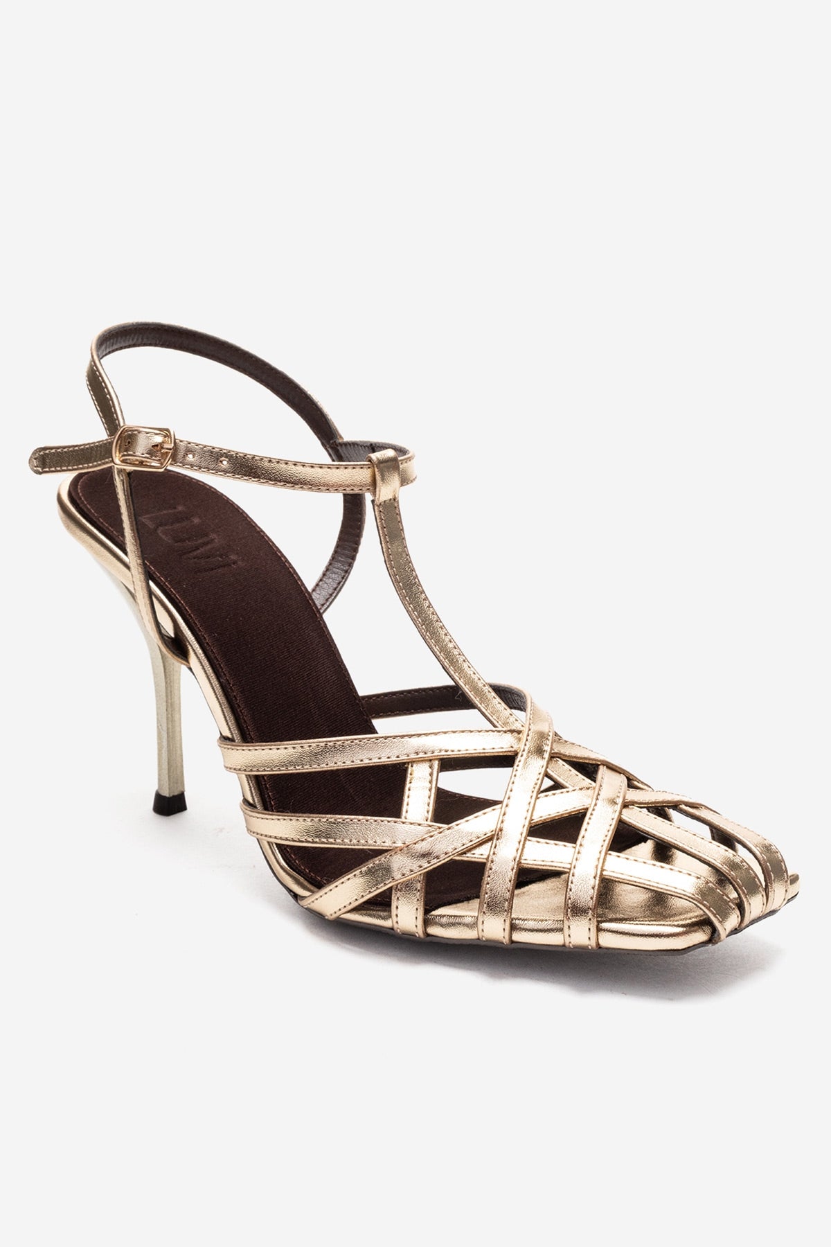 ALLOS - Stiletto de tacón de aguja dorado (Mujer)