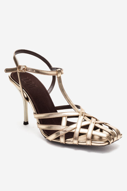 ALLOS - Stiletto de tacón de aguja dorado (Mujer)