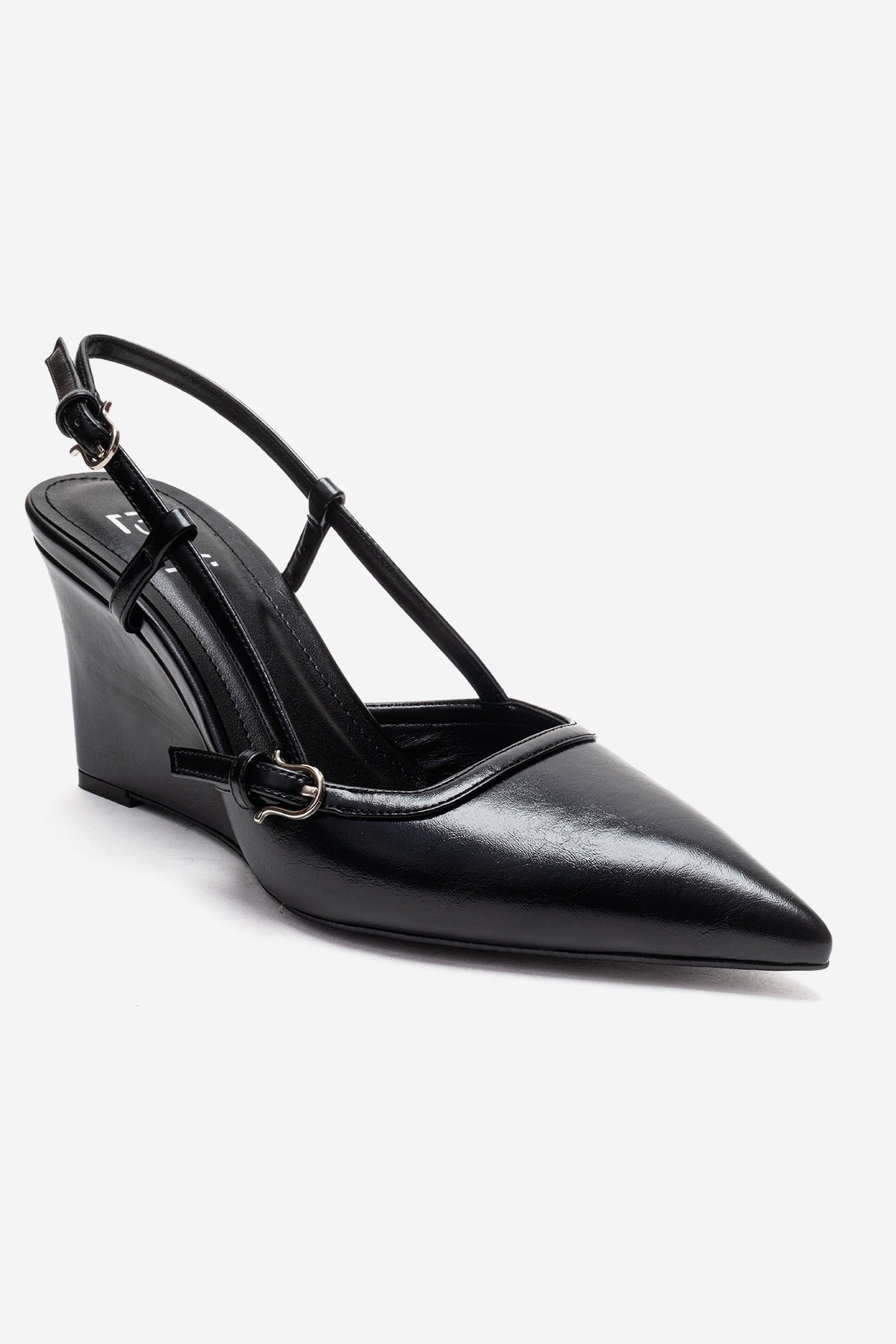 CELIA - Black Block Heel Pointed Toe Shoe (Women)