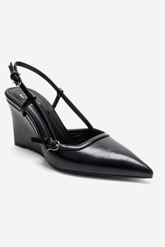 CELIA - Black Block Heel Pointed Toe Shoe (Women)