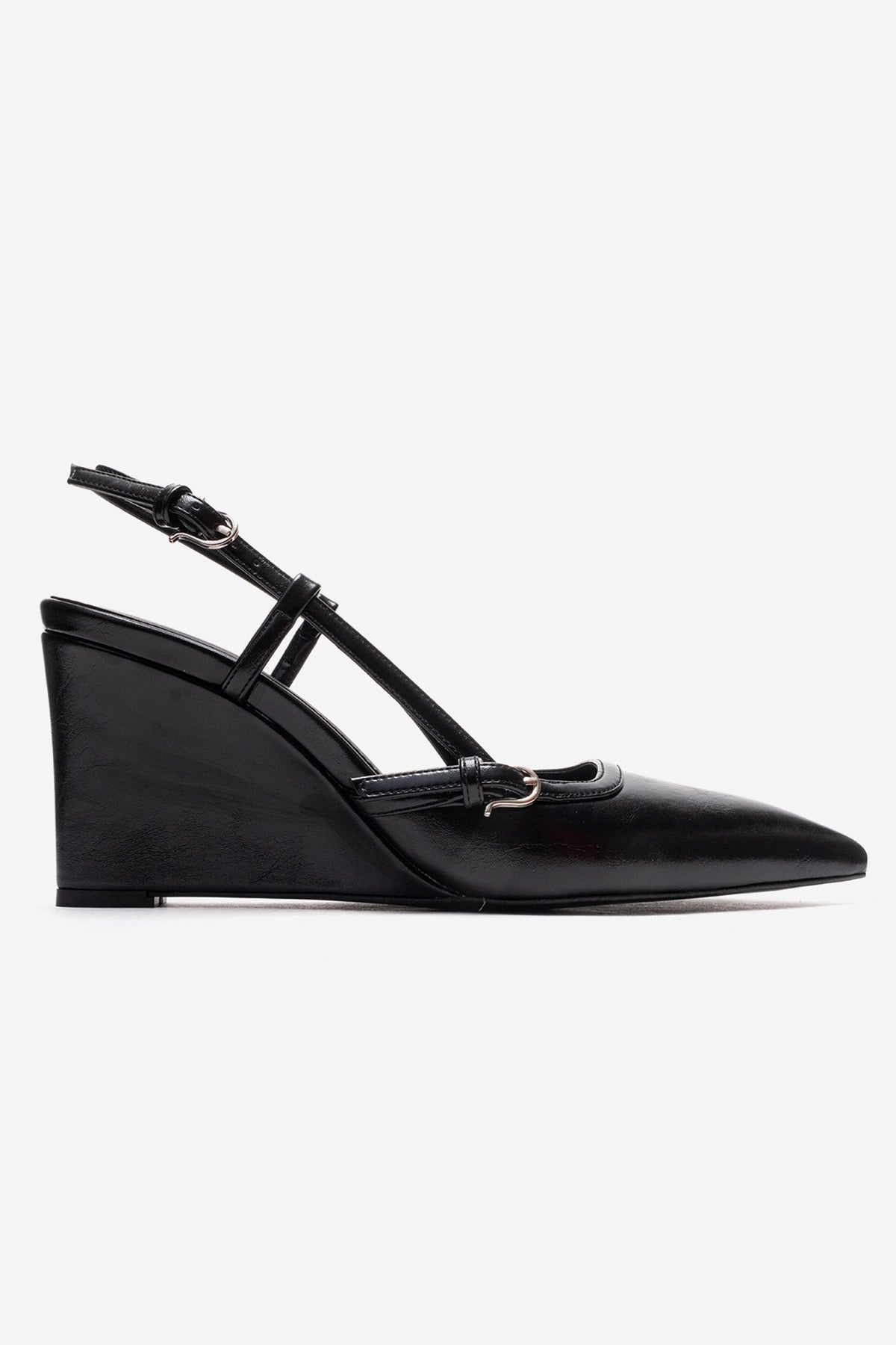 CELIA - Black Block Heel Pointed Toe Shoe (Women)
