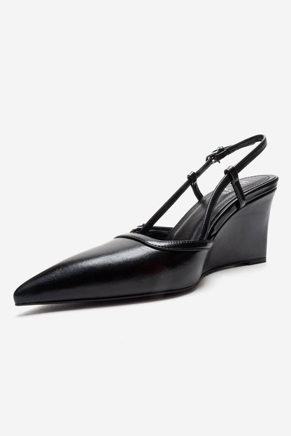 CELIA - Black Block Heel Pointed Toe Shoe (Women)
