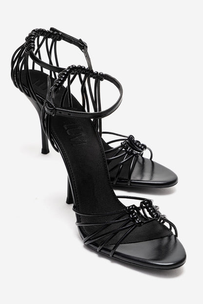 ARONA - Black Genuine Leather Stiletto Heel Shoe (Women)