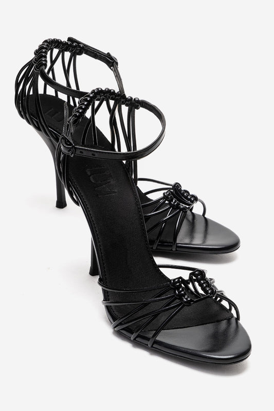 ARONA - Black Genuine Leather Stiletto Heel Shoe (Women)