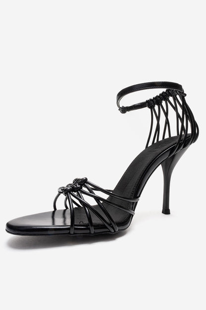 ARONA - Black Genuine Leather Stiletto Heel Shoe (Women)