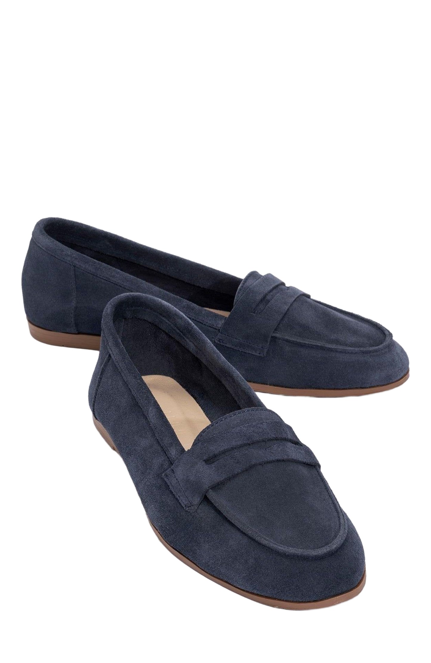 Dorothy - Navy Blue Suede Leather Loafers