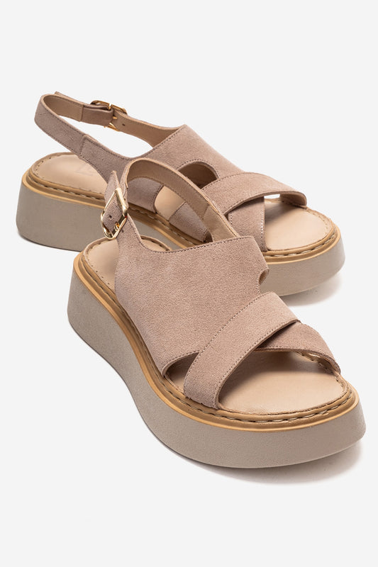 Vien - Sandalia de Piel Genuina Beige (Mujer)