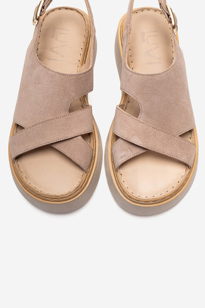 Vien - Beige Genuine Leather Sandal (Women)