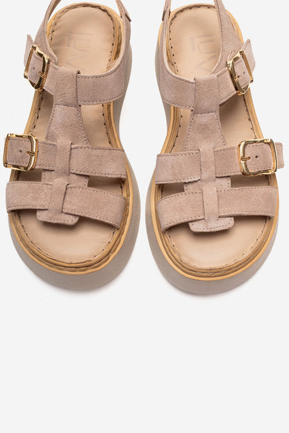 Loin - Beige Genuine Leather Sandal (Women)
