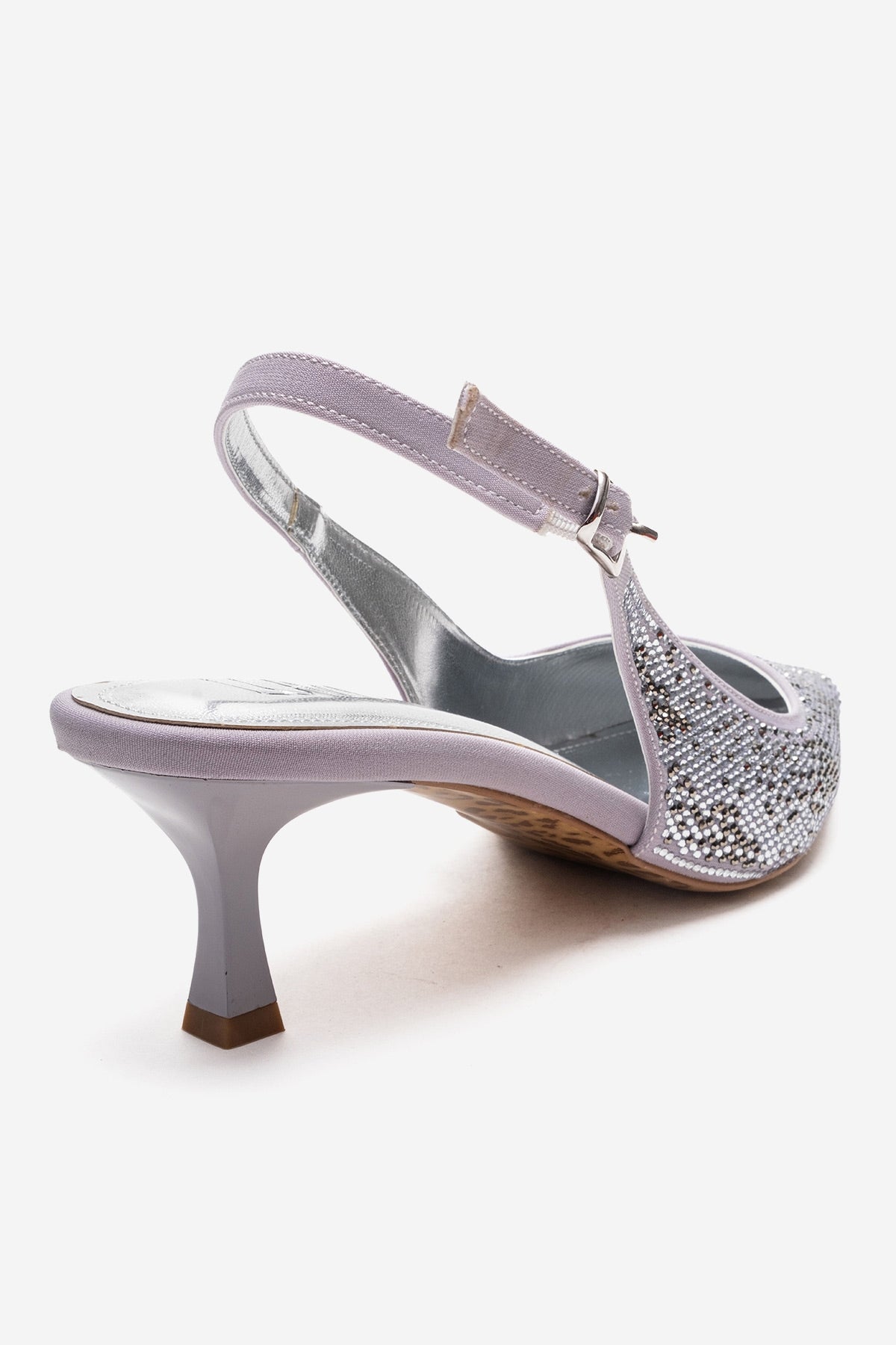 NELLA - Silver Jeweled Slingback Stiletto Pump (Women)