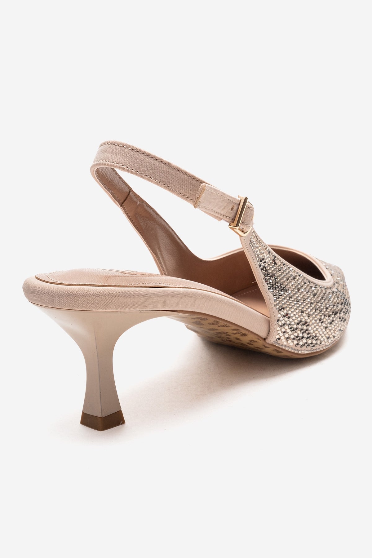 NELLA - Nude Gold Jeweled Slingback Stiletto Pump (Women)