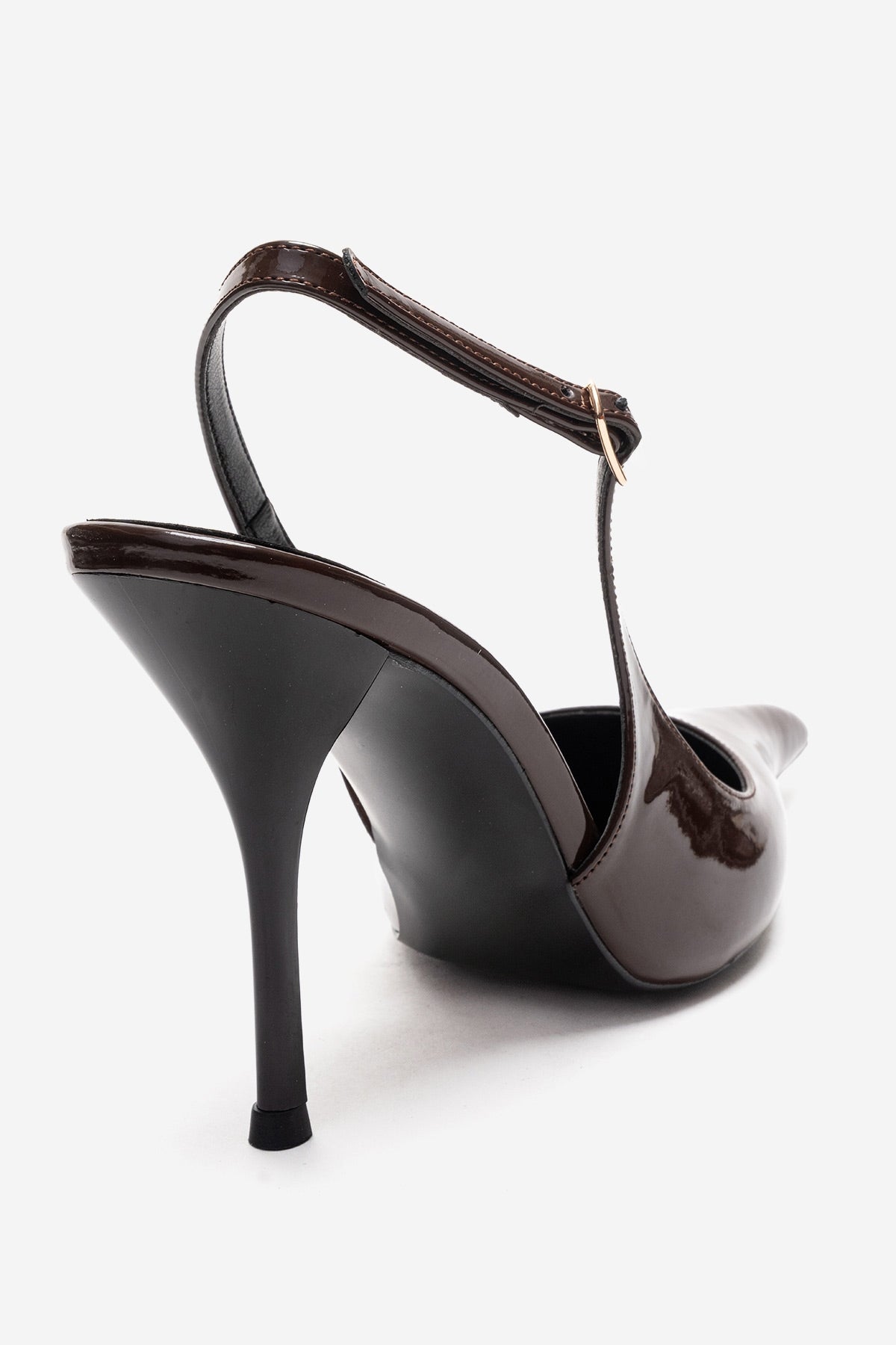 CANDY - Brown Genuine Leather Patent Pointed-Toe Stiletto Pump (Women)