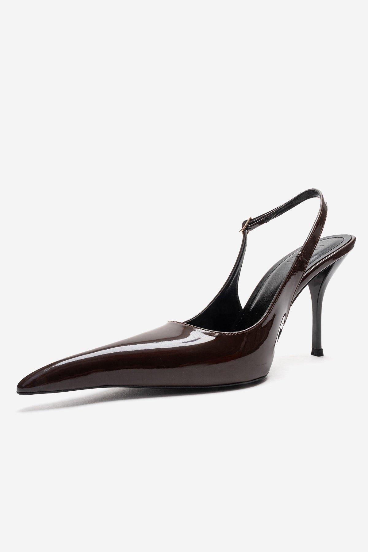 CANDY - Brown Genuine Leather Patent Pointed-Toe Stiletto Pump (Women)