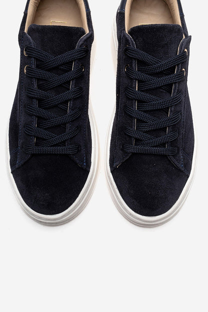 Gueno - Navy Genuine Suede Leather Sneaker (Women)