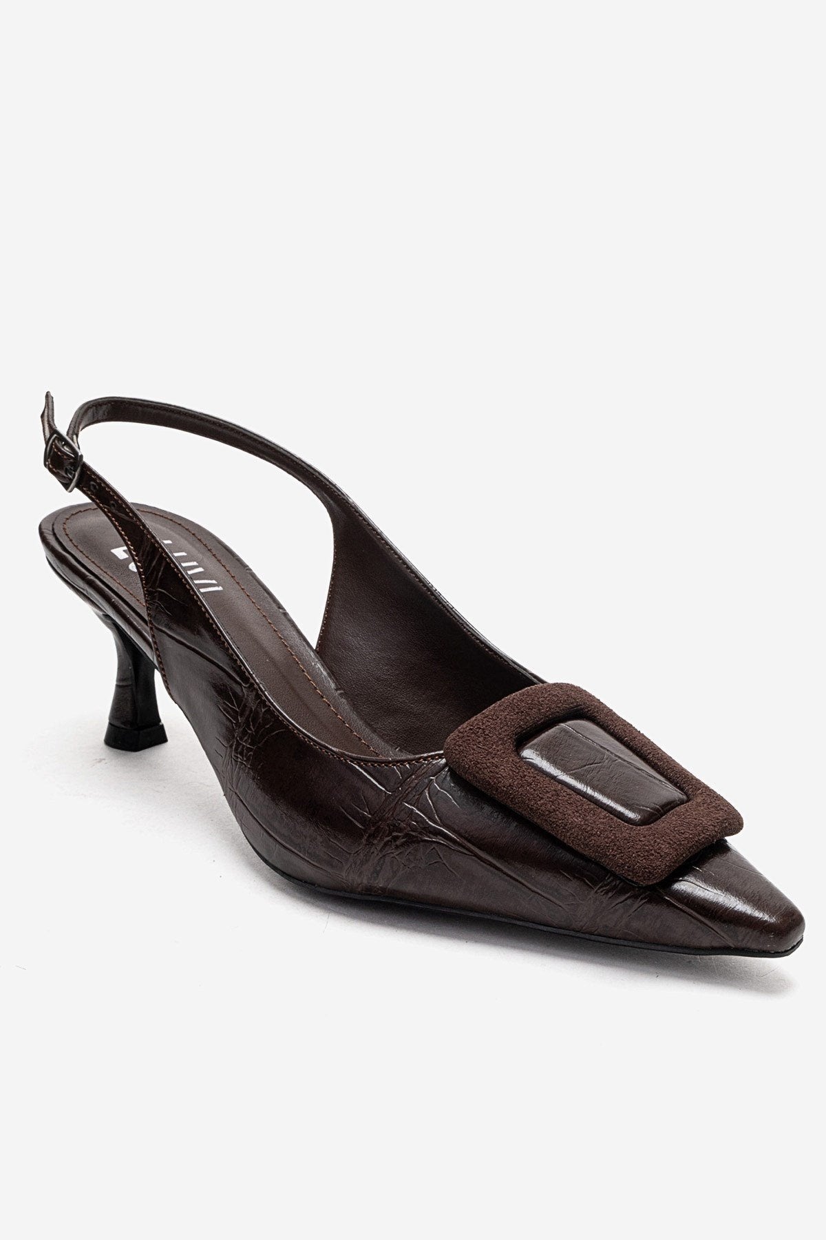 DUBLIN - Brown Printed Buckle Stiletto Pump (Women)