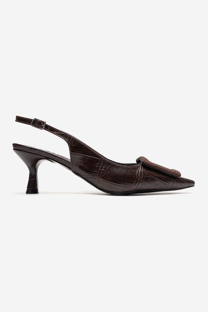 DUBLIN - Brown Printed Buckle Stiletto Pump (Women)