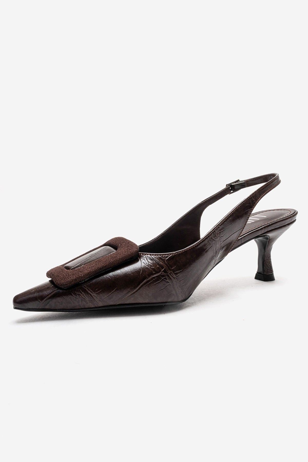 DUBLIN - Brown Printed Buckle Stiletto Pump (Women)