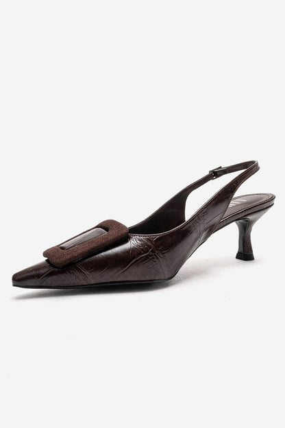 DUBLIN - Brown Printed Buckle Stiletto Pump (Women)