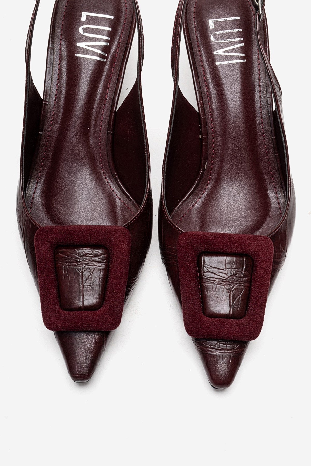 DUBLIN - Burgundy Printed Buckle Stiletto Pump (Women)