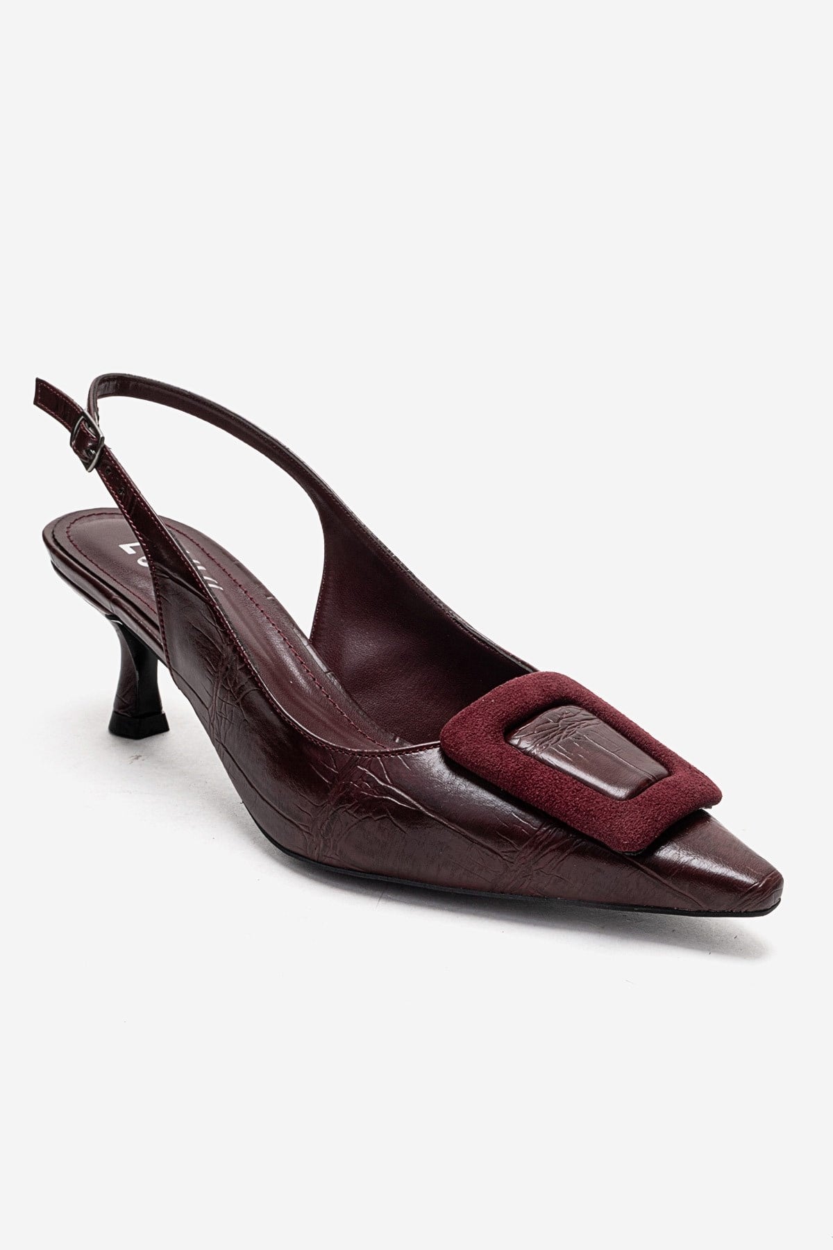 DUBLIN - Burgundy Printed Buckle Stiletto Pump (Women)