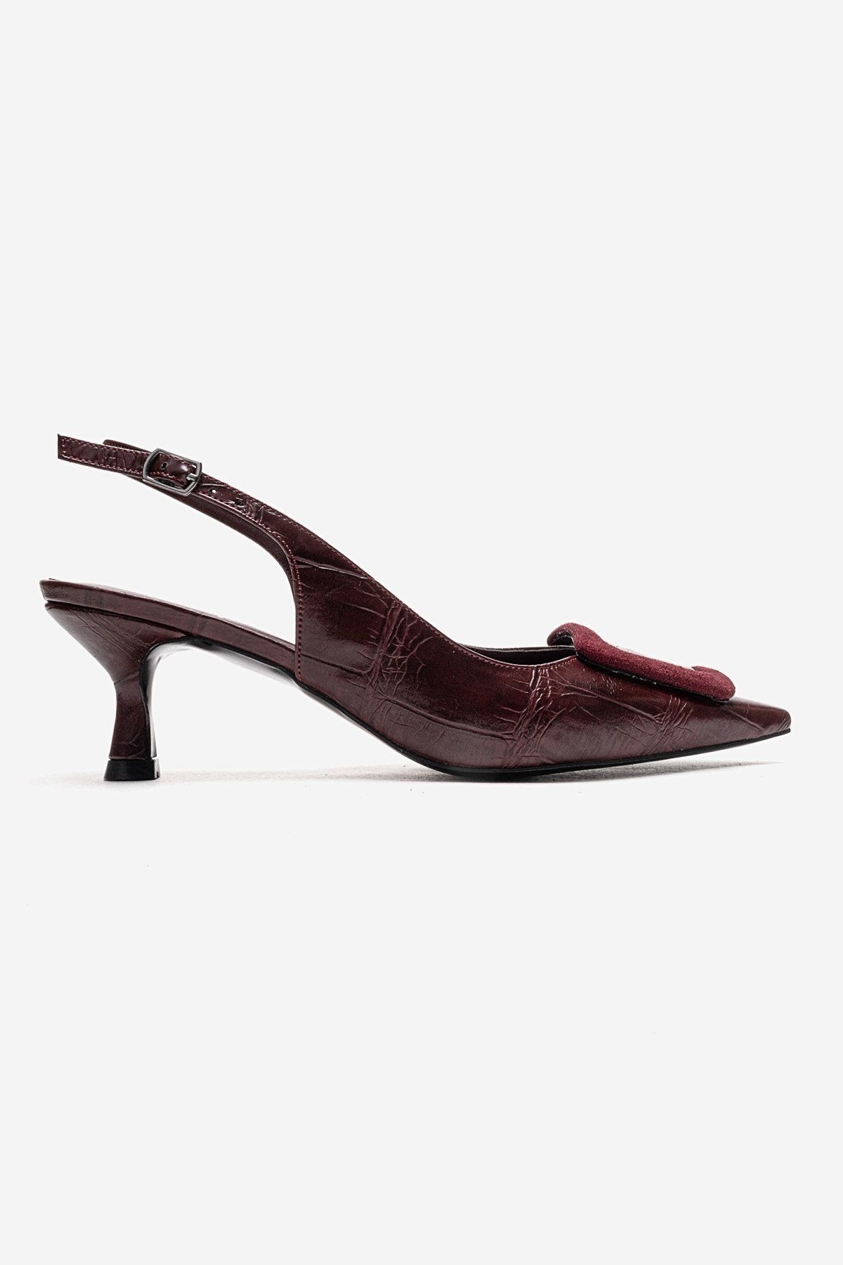 DUBLIN - Burgundy Printed Buckle Stiletto Pump (Women)
