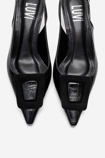 DUBLIN - Black Printed Buckle Stiletto Pump (Women)